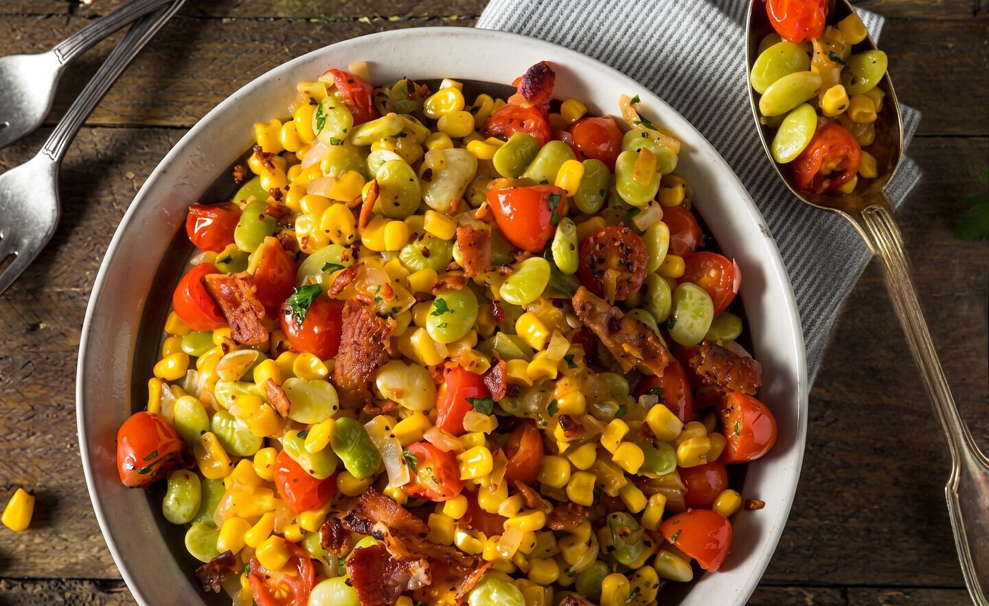 Savory and Spicy Ground Beef & Succotash