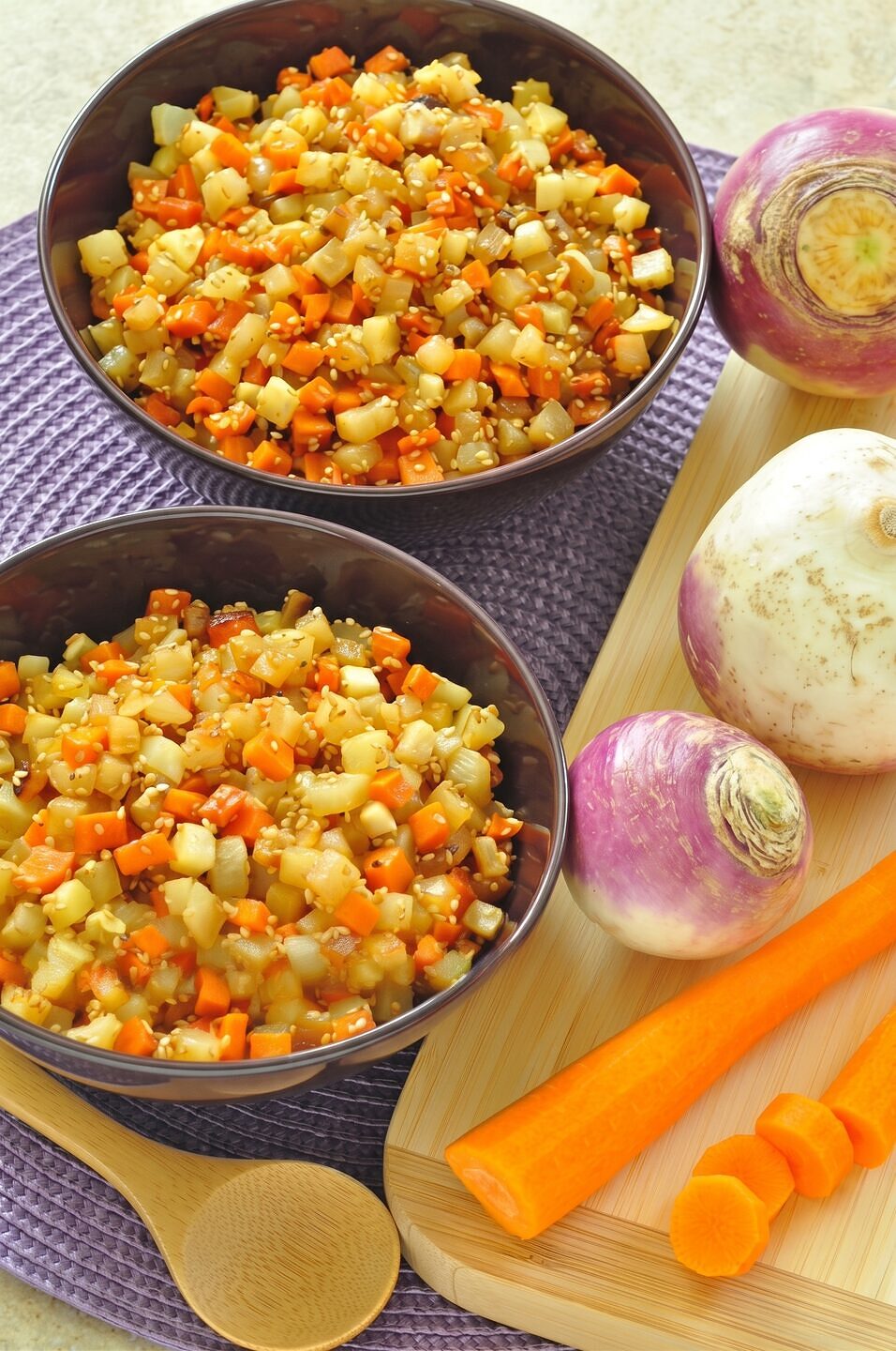 Sesame Turnips and Carrots