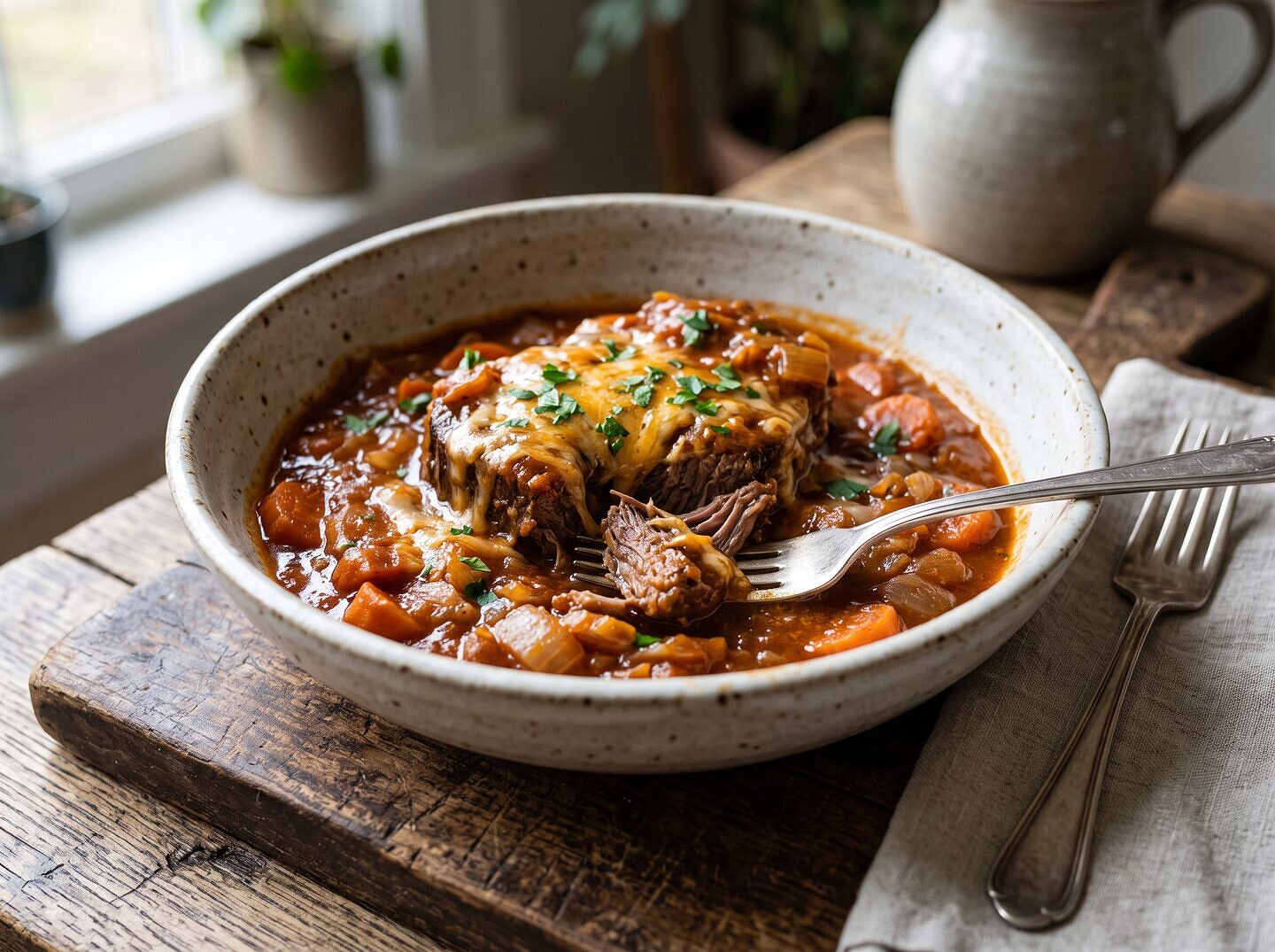 Slow Cooker Cheesy Swiss Steak