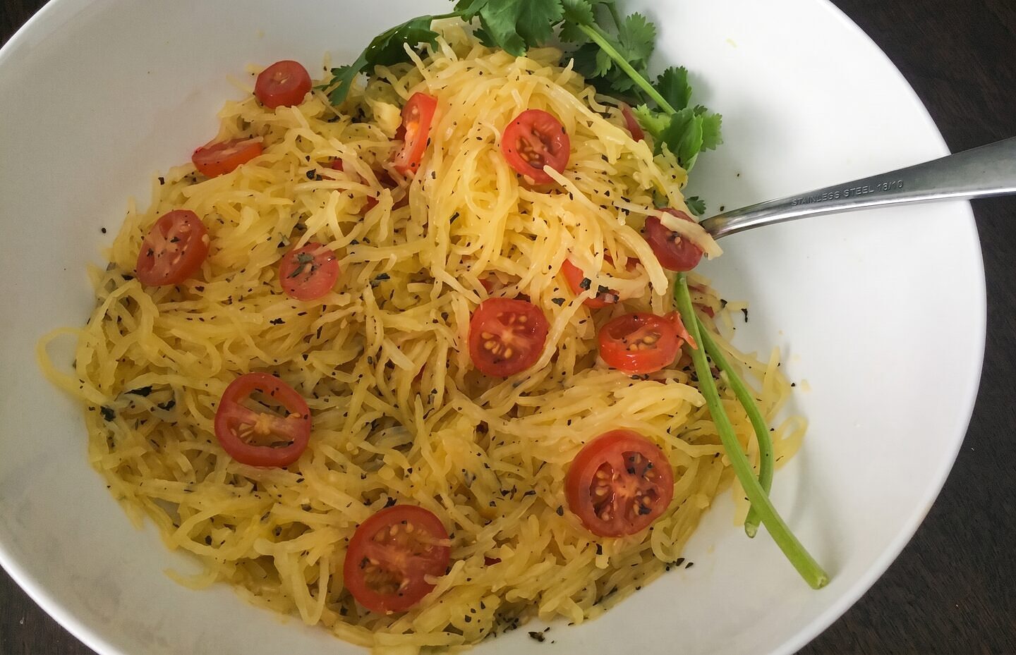 Spaghetti Squash with Tomatoes, Basil, and Parmesan