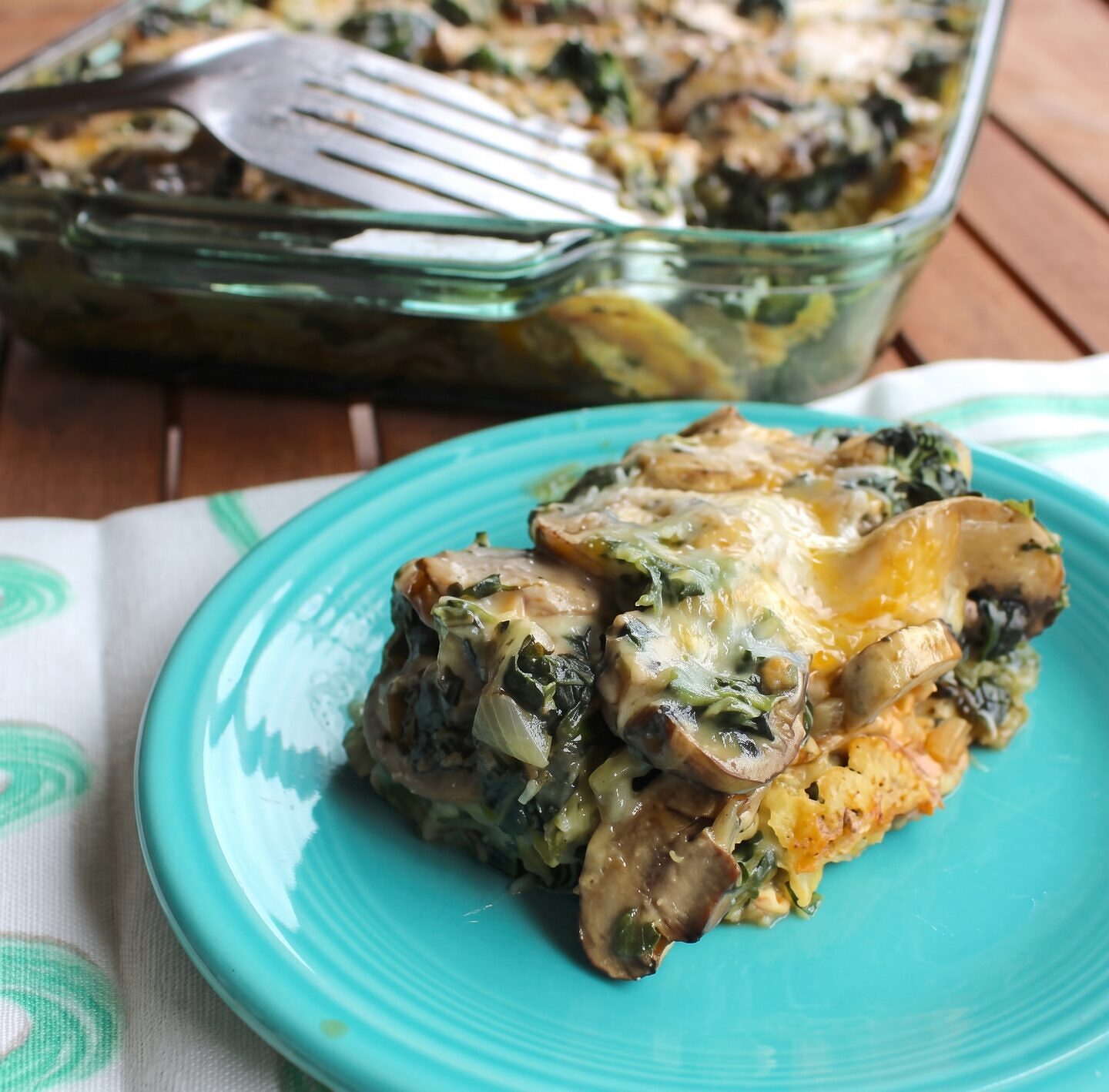 Spinach and Mushroom Enchilada Casserole