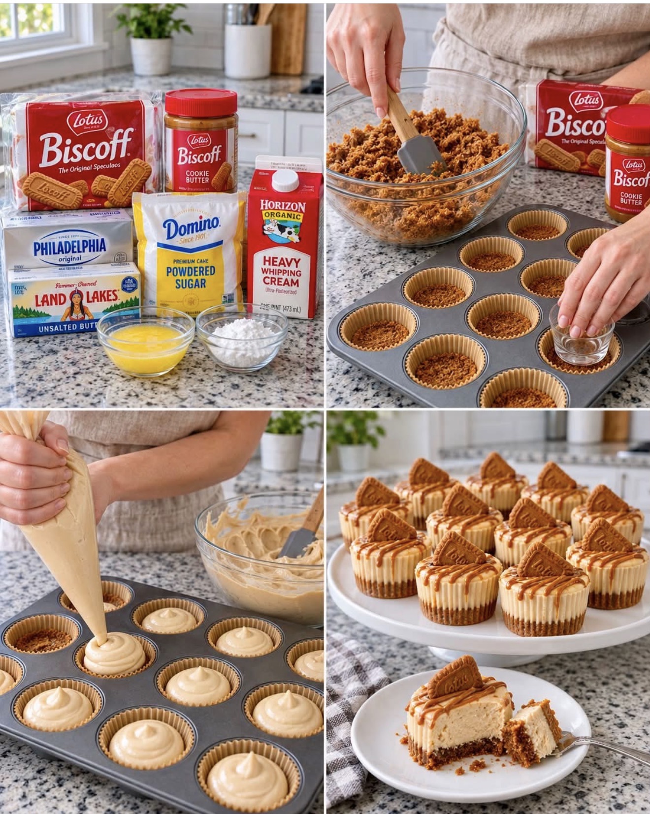 No-Bake Mini Biscoff Cheesecakes