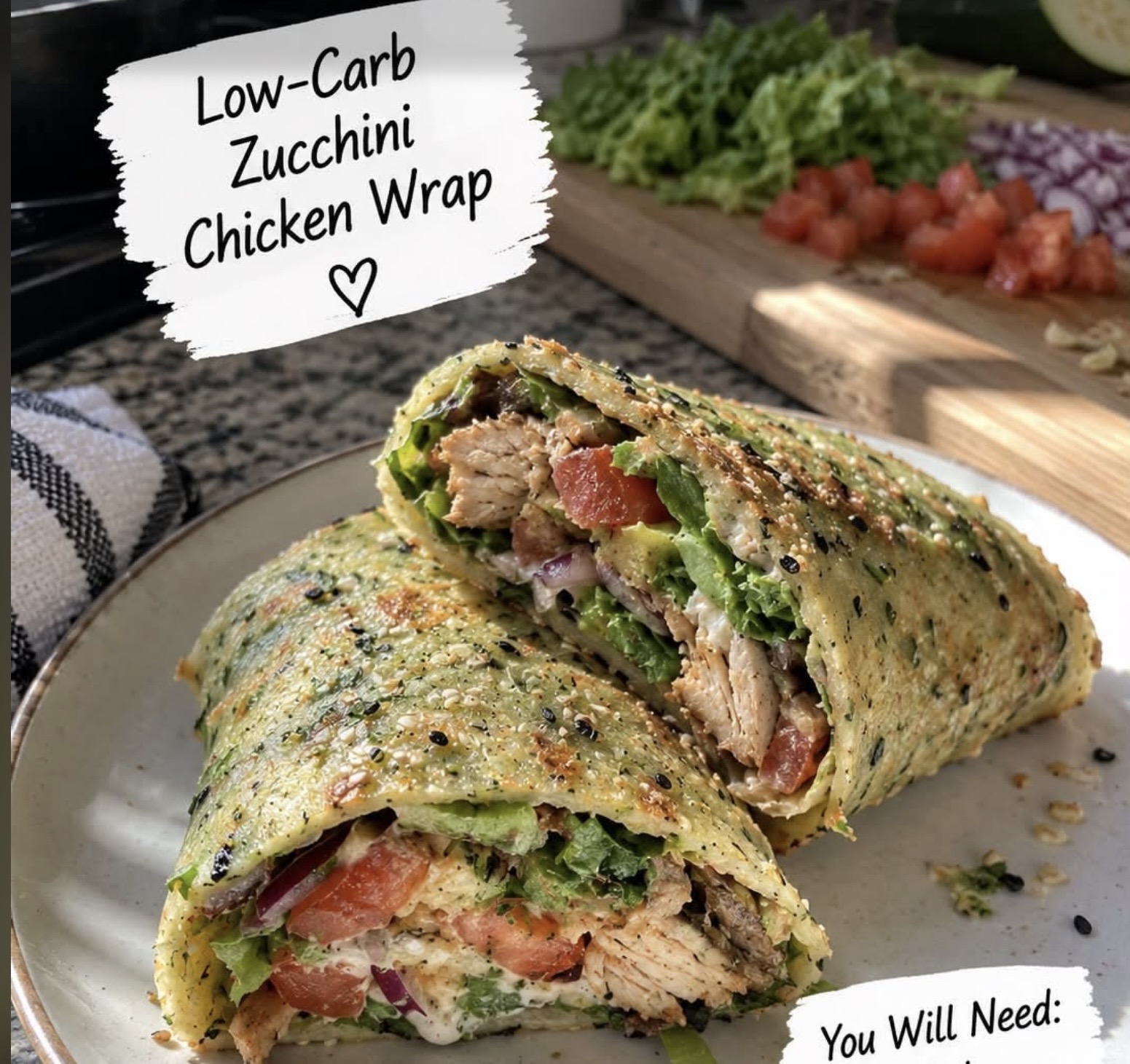 Low-Carb Zucchini Chicken Wrap