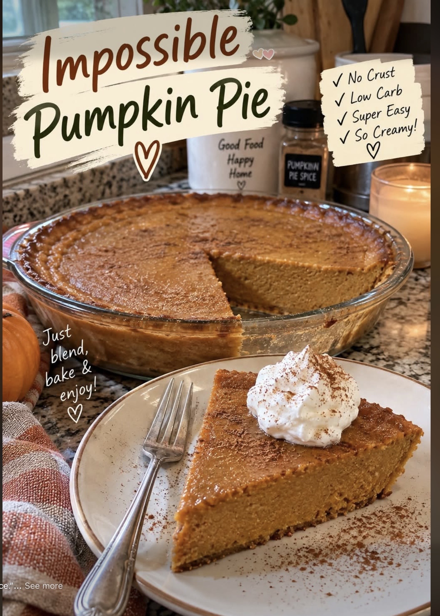 Keto Impossible Pumpkin Pie