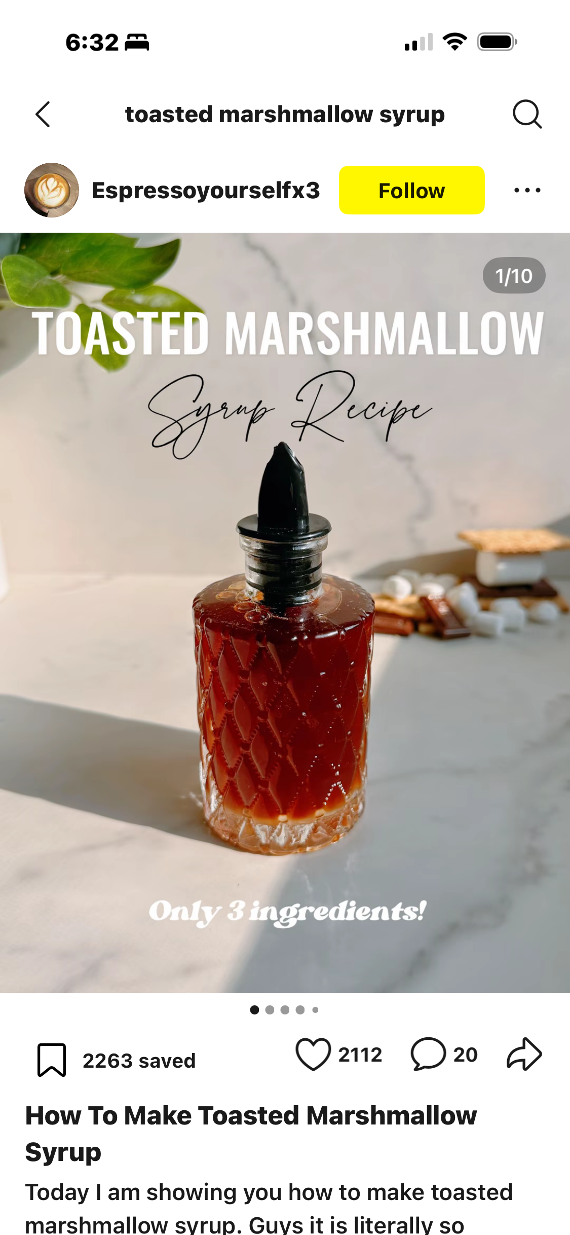 Toasted Marshmallow Syrup