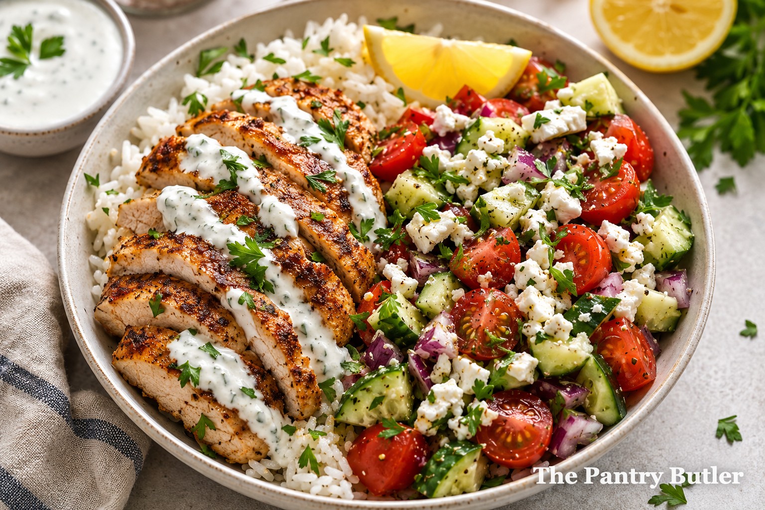 Mediterranean Lemon Chicken Bowl