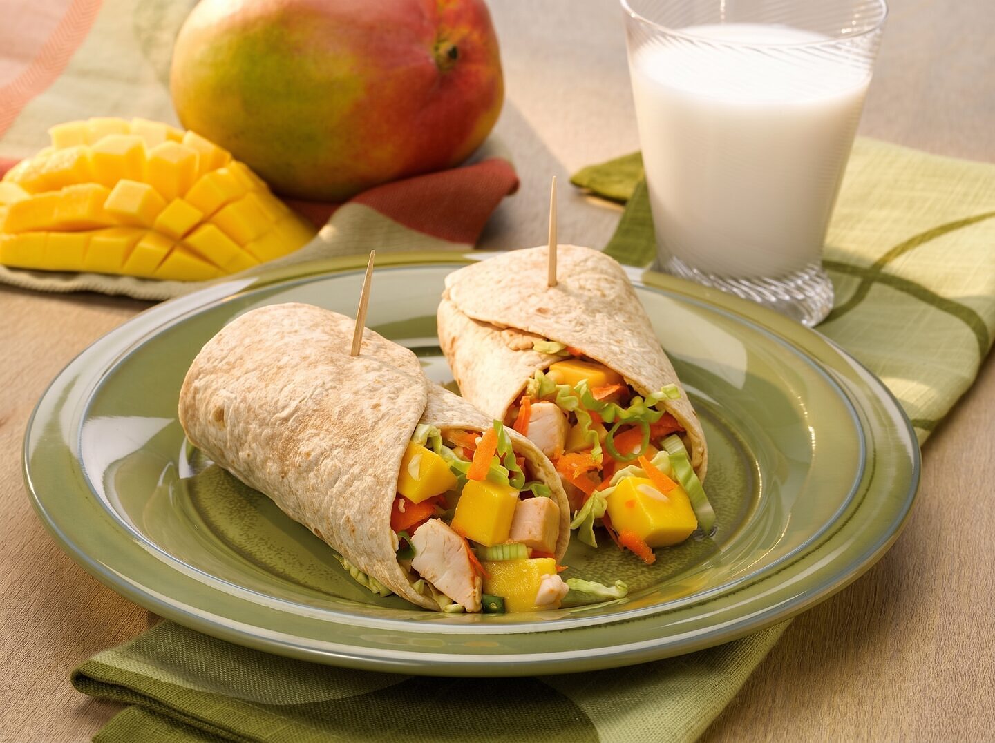 Asian Mango Chicken Wraps