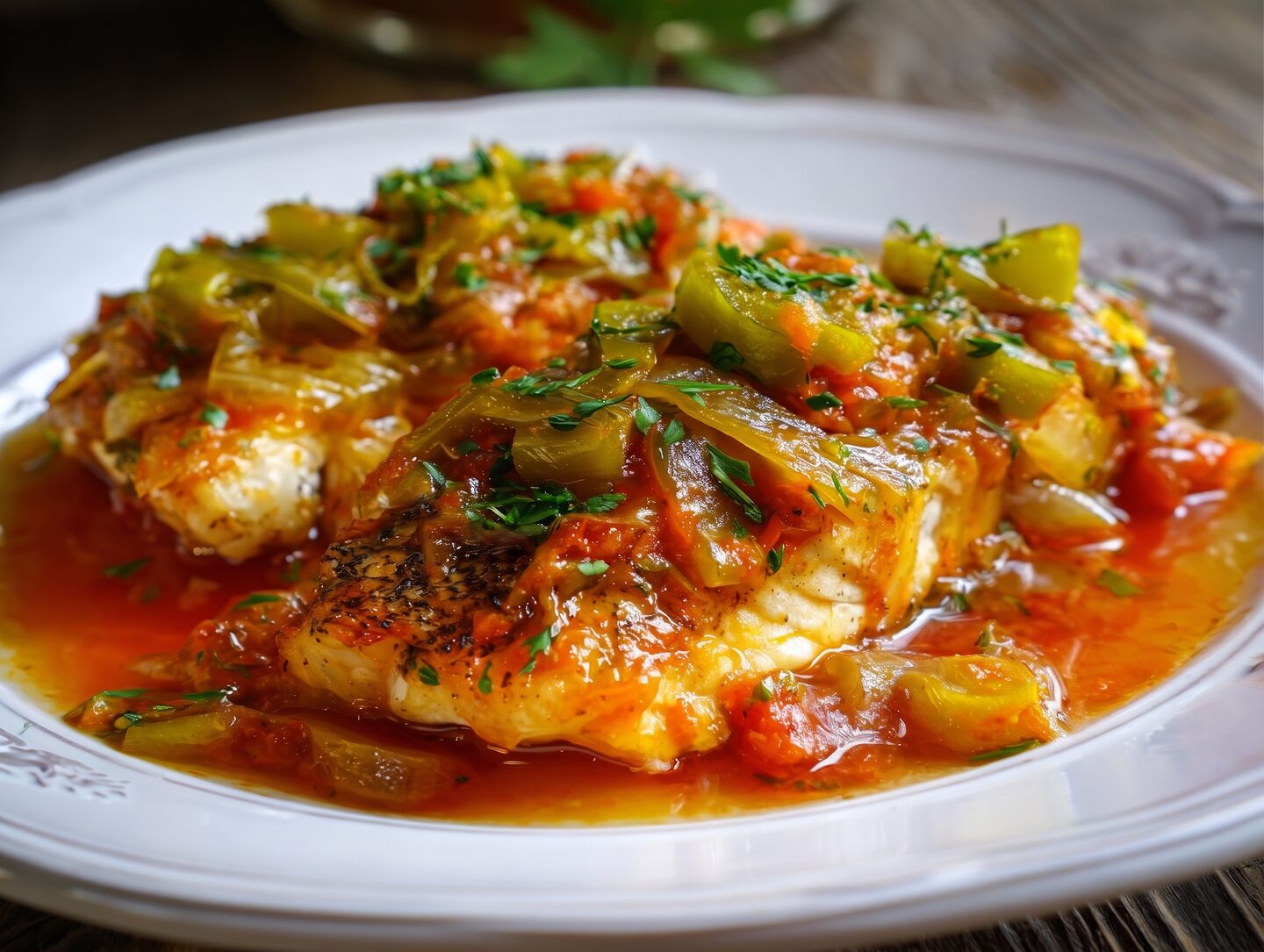 Baked Fish with Creole Sauce