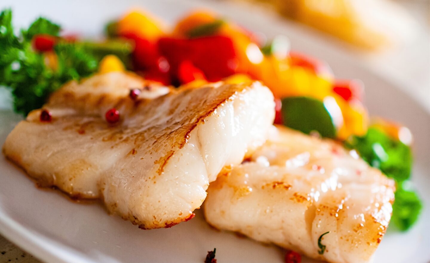 Baked Fish with Tomatoes, Peppers, and Onions