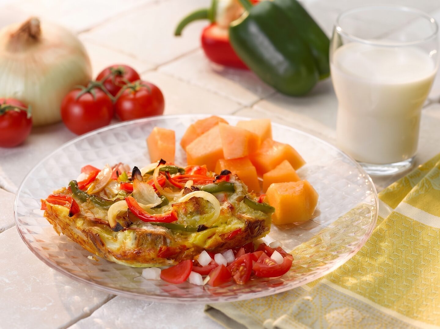 Bell Pepper and Vidalia Onion Strata with Fresh Salsa