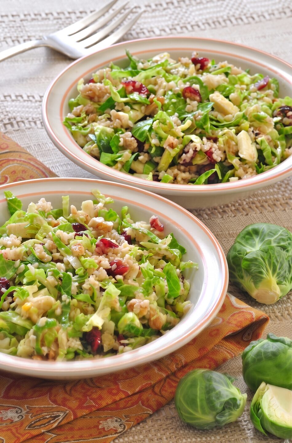 Brussel Sprouts, Cranberry, and Bulgur Salad