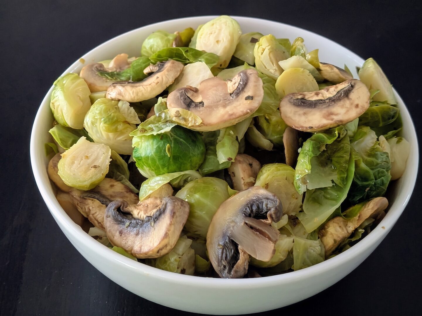Brussels Sprouts with Mushroom Sauce