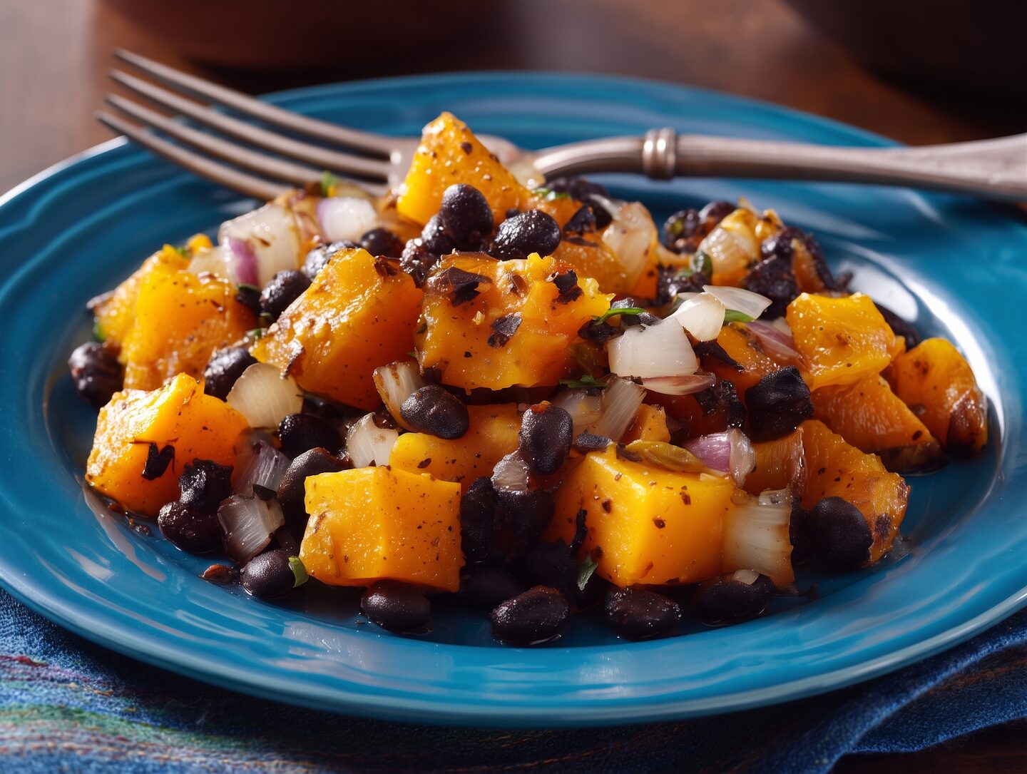 Butternut Squash with Black Beans