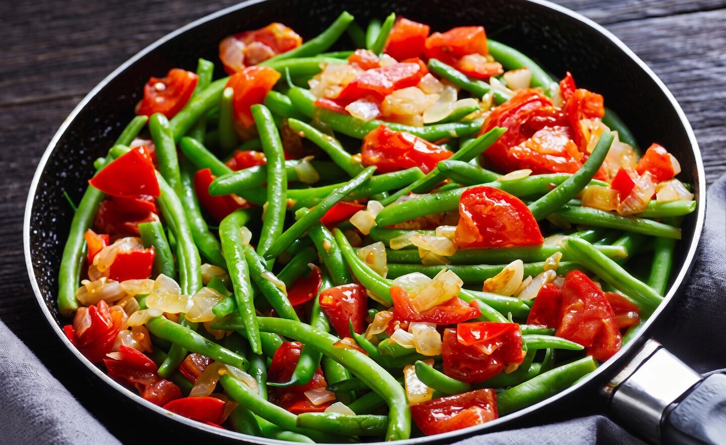 Green Beans with Tomatoes and Basil
