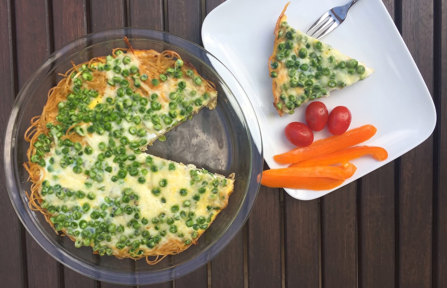 Pasta Frittata with Peas