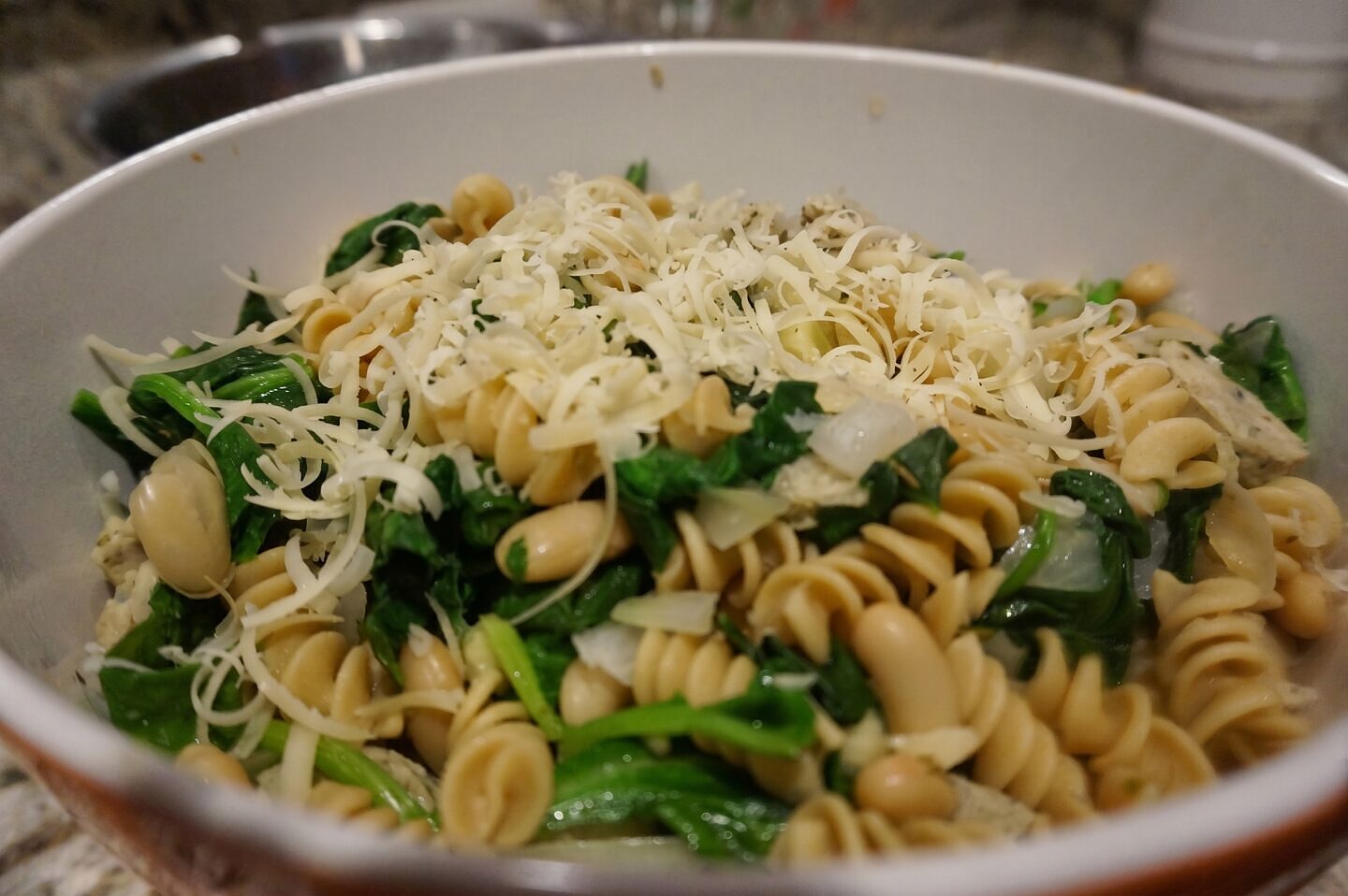 Pasta with Greens, Beans, and Chicken