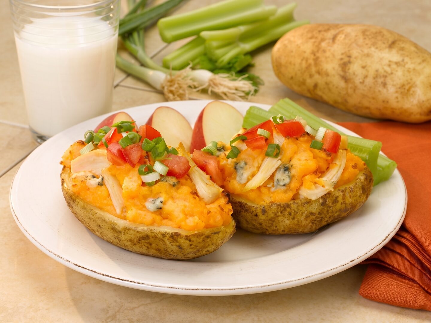 Potato Skins with Buffalo Chicken