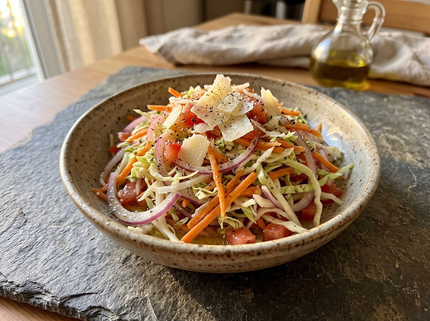 Salata Ma Jibna (Salad with Parmesan Cheese)